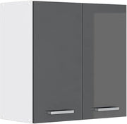 Pensile universale R-Line, Antracite lucido, 60 x 60 cm con porte, per montaggio a parete per riporre utensili domestici