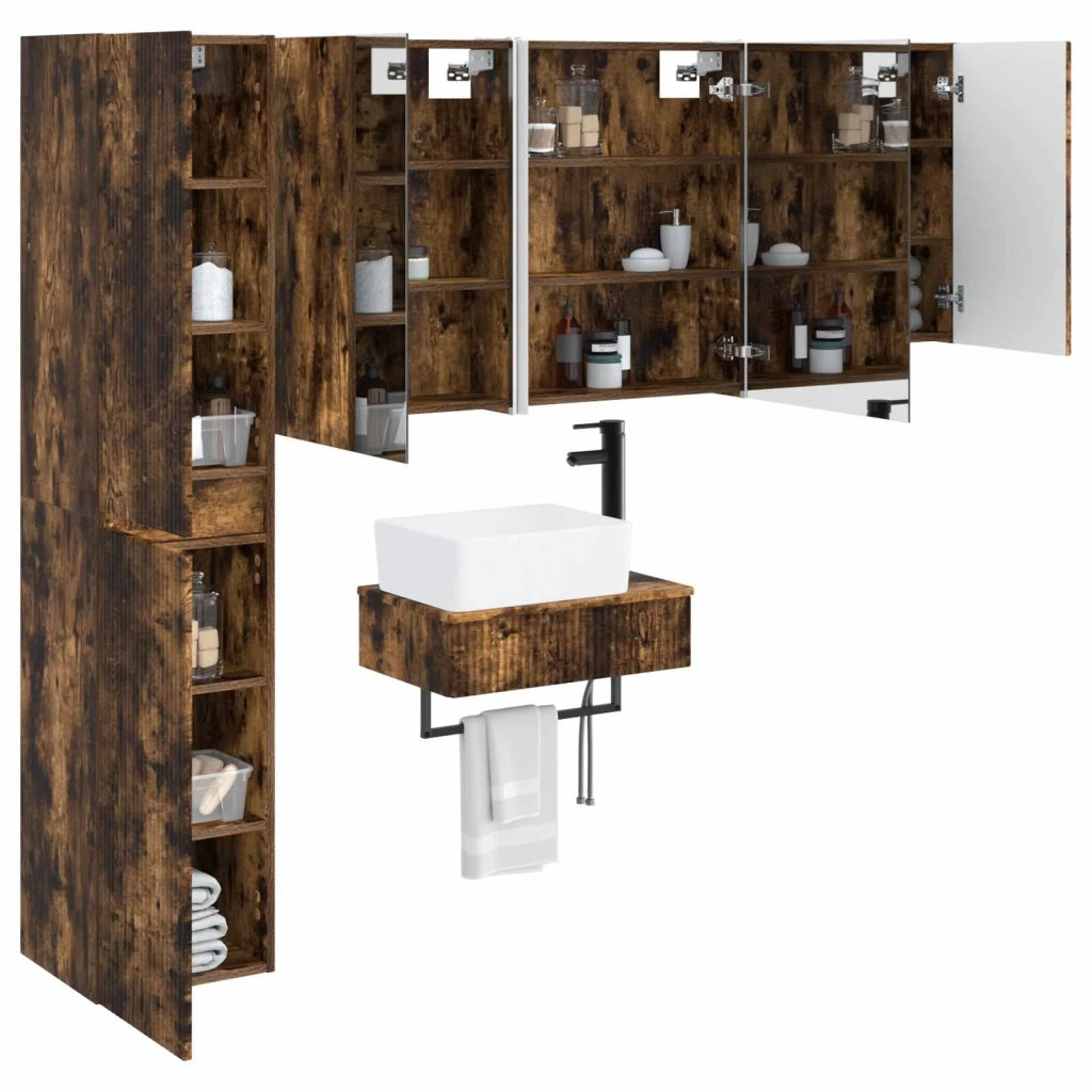 Set di mobili per il bagno 5 pcs Rovere Fumo 3407283