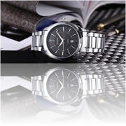 Trade Shop - Orologio Da Polso Curren 8072 Uomo Analogico Quarzo Moderno Acciaio Data Nero -