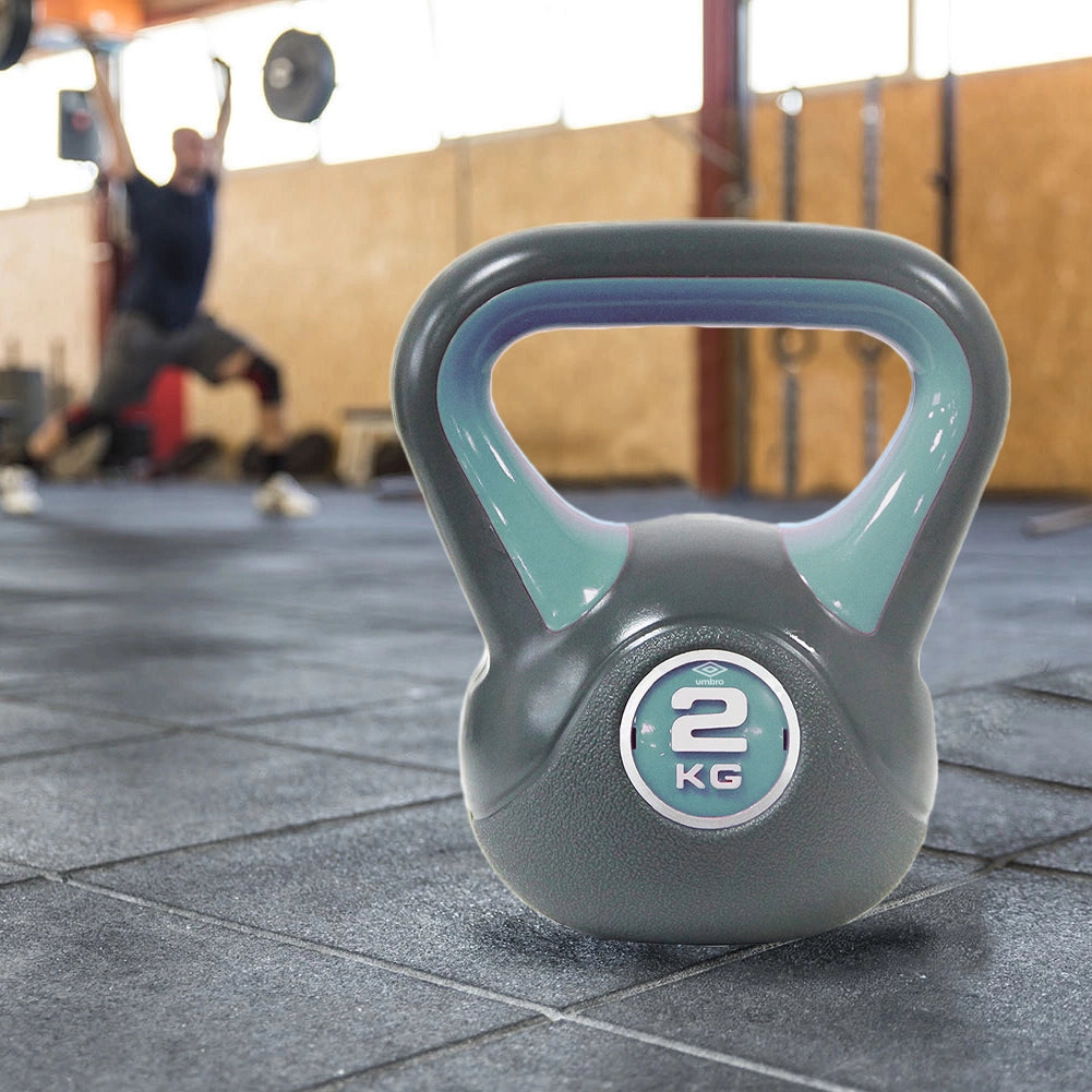 Kettlebell per Allenamento 2 kg Peso in Ghisa con Impugnatura Ergonomica Nero e Verde