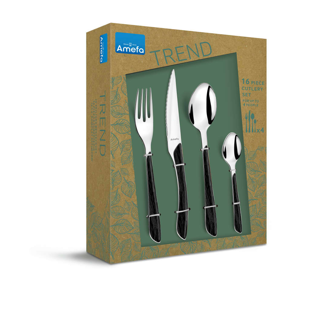 Amefa Set di Posate 16 pz Eclat Nature Legno Nero 443382