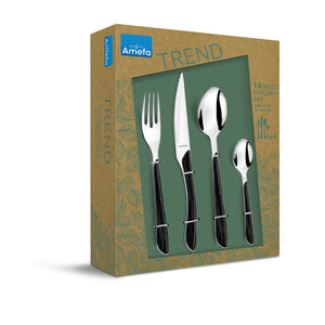 Amefa Set di Posate 16 pz Eclat Nature Legno Nero 443382