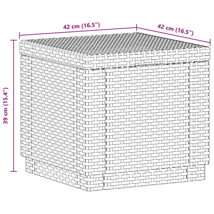 Keter Cubo Pouf Portaoggetti Grafite 213816 422801
