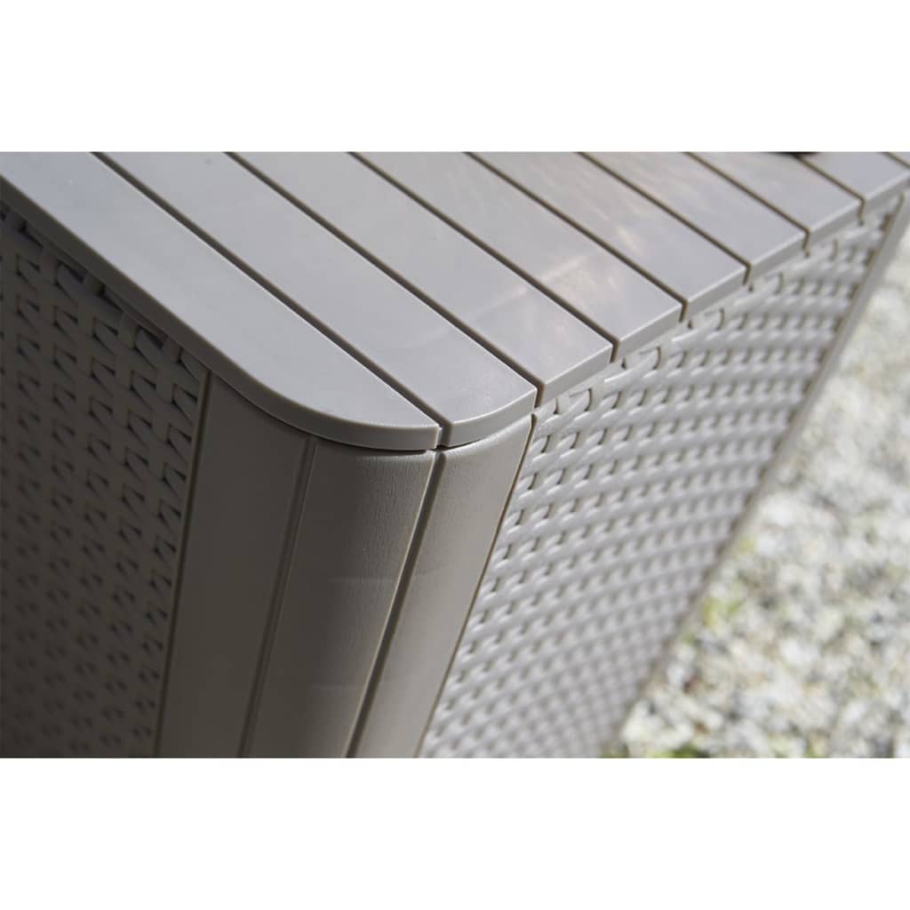 Keter Tavolino da Giardino Luzon in Vimini Arrotondato Cappuccino 408950