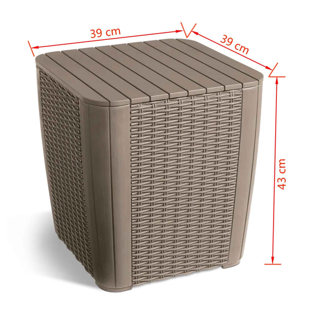 Keter Tavolino da Giardino Luzon in Vimini Arrotondato Cappuccino 408950