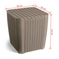 Keter Tavolino da Giardino Luzon in Vimini Arrotondato Cappuccino 408950