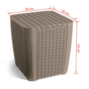 Keter Tavolino da Giardino Luzon in Vimini Arrotondato Cappuccino 408950