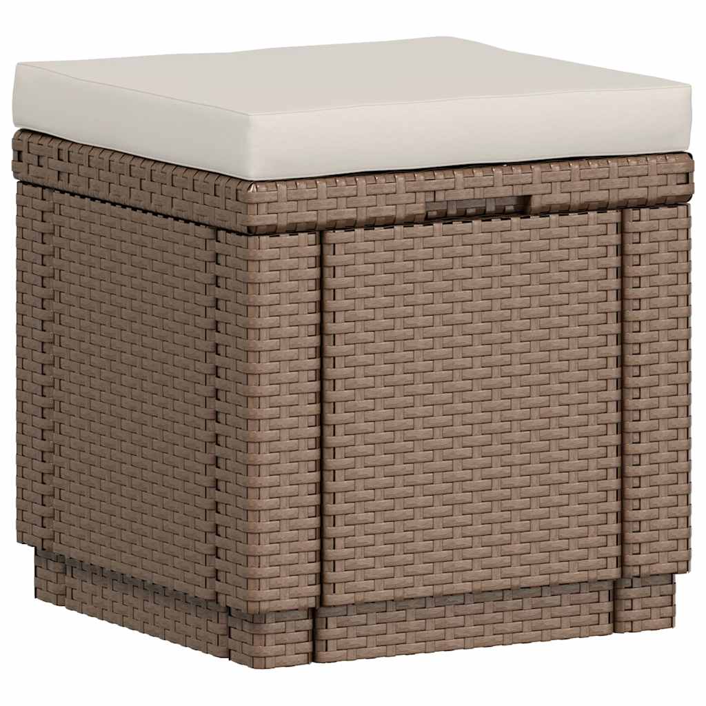Keter Cubo Pouf Portaoggetti con Cuscino Cappuccino 408952