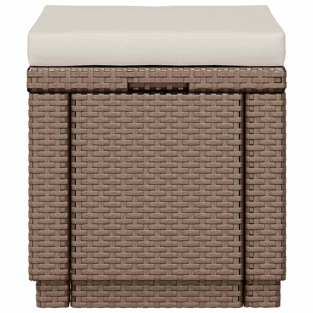 Keter Cubo Pouf Portaoggetti con Cuscino Cappuccino 408952