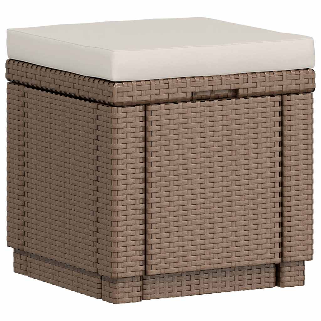Keter Cubo Pouf Portaoggetti con Cuscino Cappuccino 408952