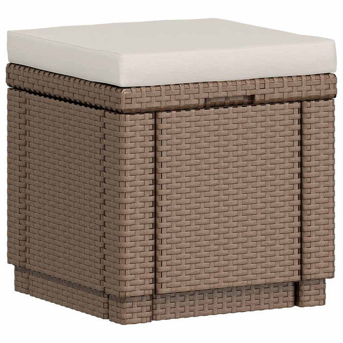 Keter Cubo Pouf Portaoggetti con Cuscino Cappuccino 408952