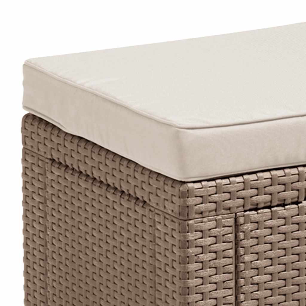 Keter Cubo Pouf Portaoggetti con Cuscino Cappuccino 408952