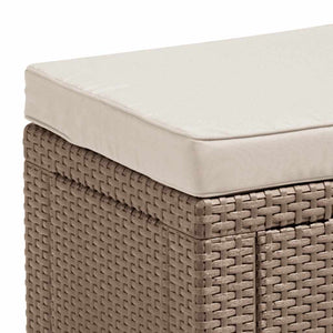 Keter Cubo Pouf Portaoggetti con Cuscino Cappuccino 408952