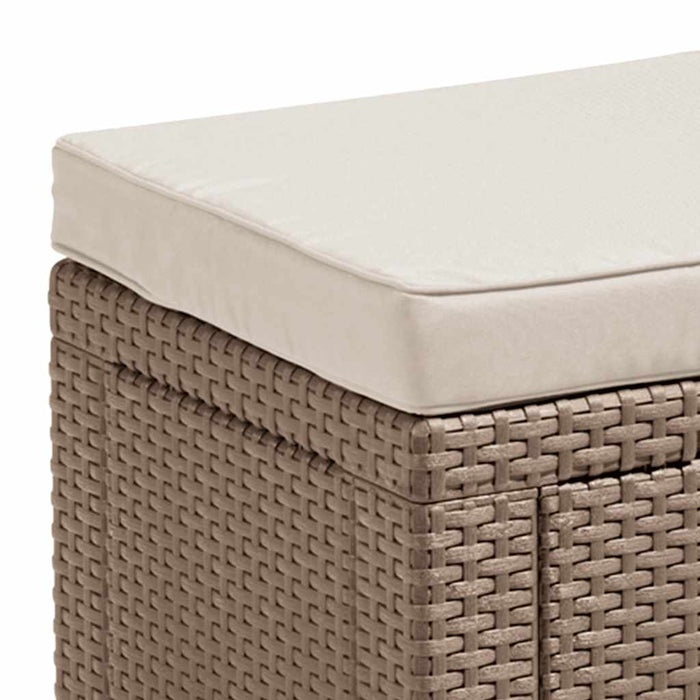 Keter Cubo Pouf Portaoggetti con Cuscino Cappuccino 408952