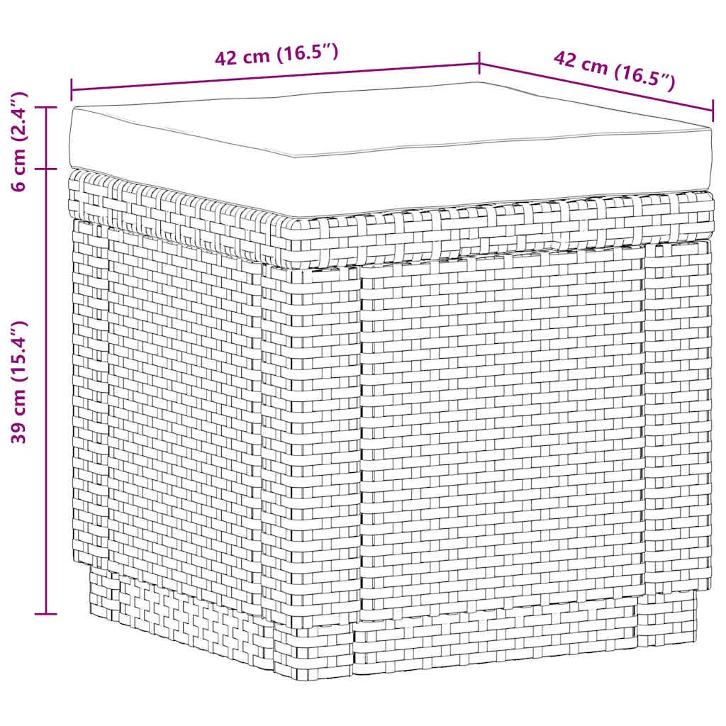 Keter Cubo Pouf Portaoggetti con Cuscino Cappuccino 408952