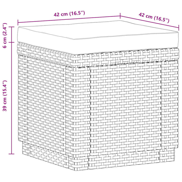Keter Cubo Pouf Portaoggetti con Cuscino Cappuccino 408952