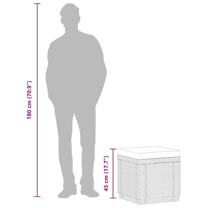 Keter Cubo Pouf Portaoggetti con Cuscino Cappuccino 408952