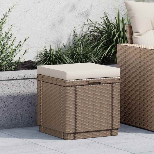 Keter Cubo Pouf Portaoggetti con Cuscino Cappuccino 408952