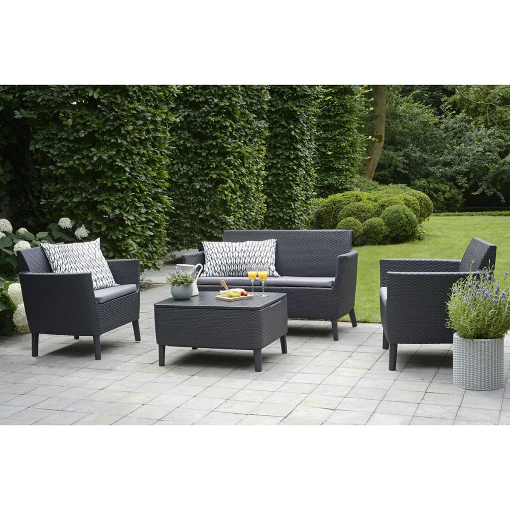 Keter Set Divani da Giardino 8 pz Salemo Grafite 236629 419999