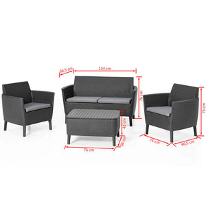 Keter Set Divani da Giardino 8 pz Salemo Grafite 236629 419999