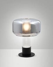 Lampada da Tavolo Flick Fumé, Struttura in Metallo e Vetro Borosilicato, Dimmerabile al Tocco, Attacco E14 15W, IP20 - Flick