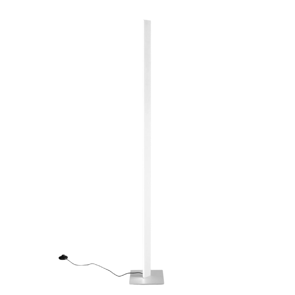 Lampada da Terra Eartha P/T in Alluminio Bianco Opaco, LED Integrato 30W, 1520lm, Dimmerabile a Pedale, Luce Diretta 120°, Design Moderno - Gealuce