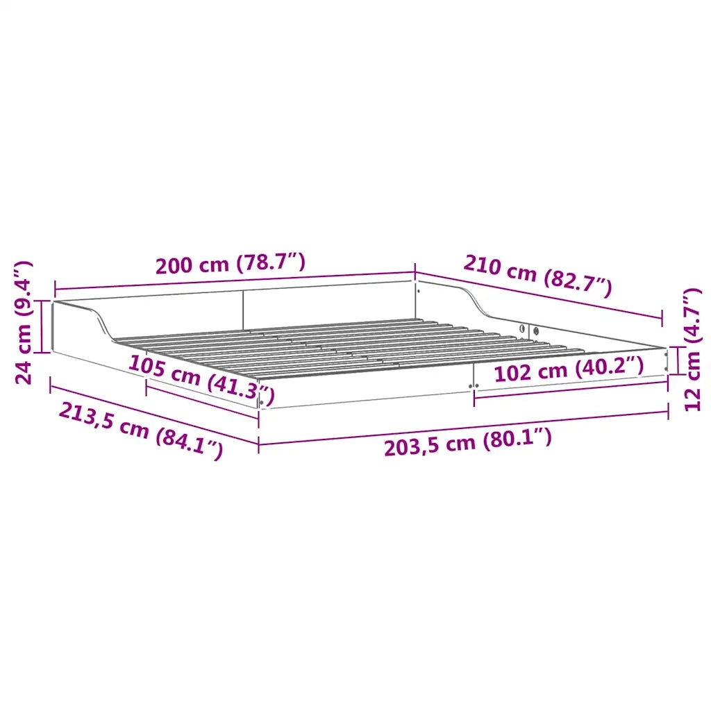 Struttura del letto Marrone cerato 200 x 210 cm Pino massello 873363