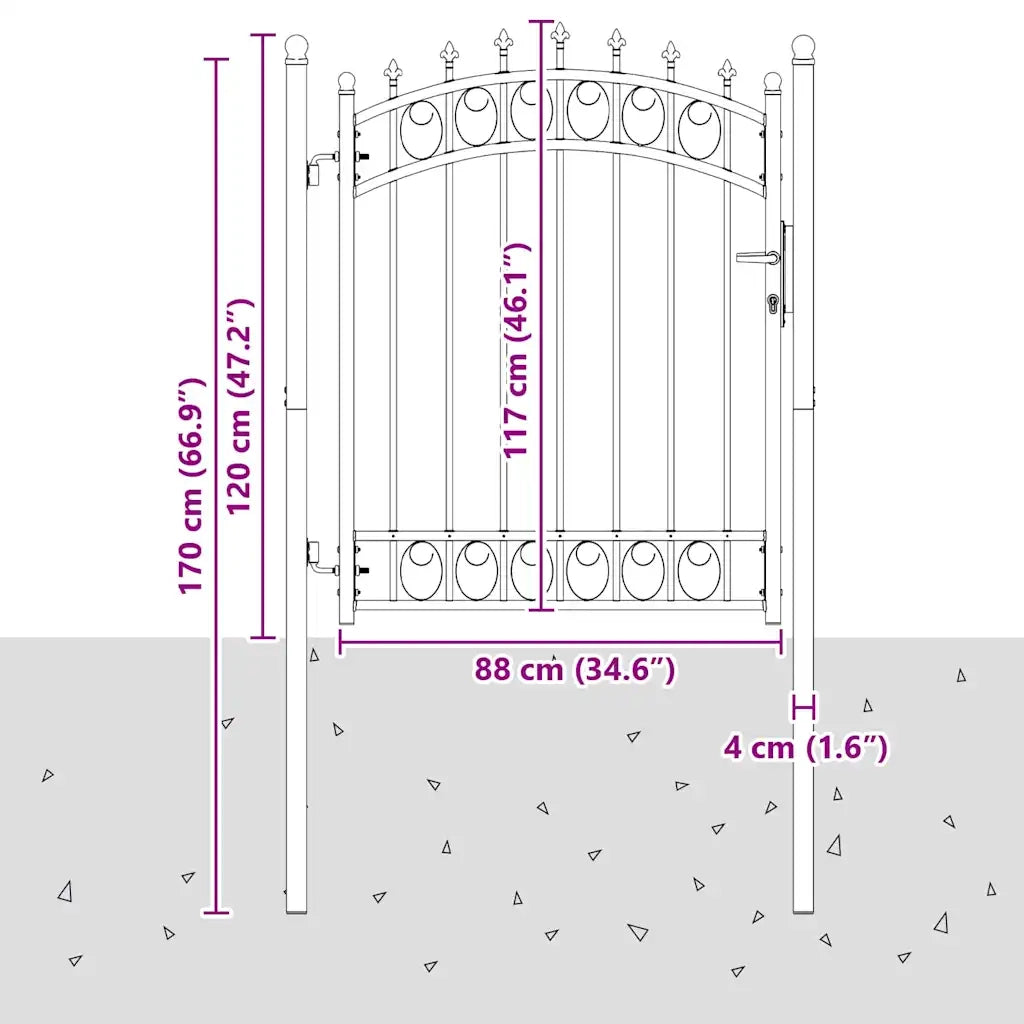 Cancello della recinzione con punte EMMEN 150 x 100 cm CFW5488472