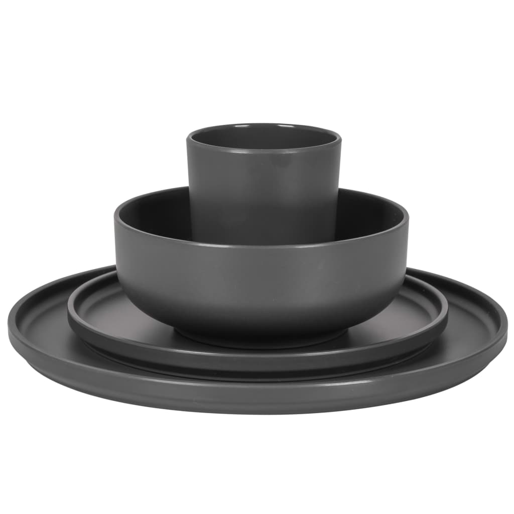 Bo-Camp Set di Stoviglie 16 pz Patom in Melamina Antracite 435575