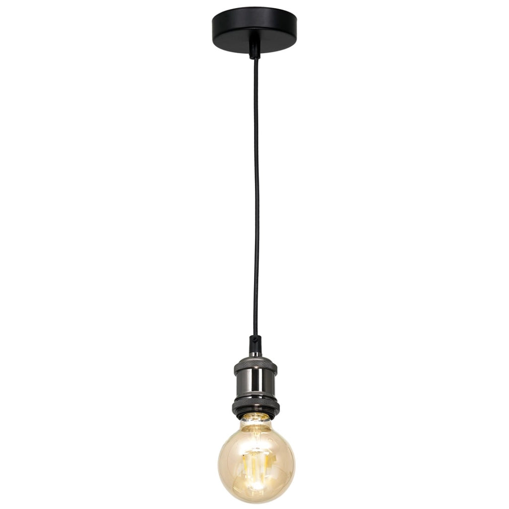 Lampada a sospensione industriale nera E27 60W Milagro