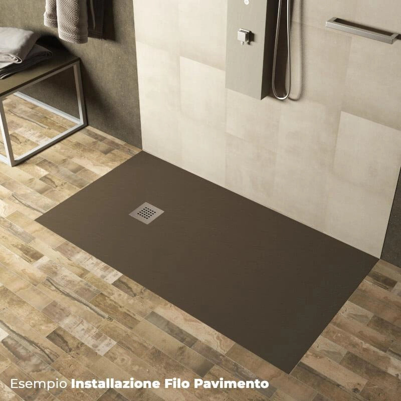Piatto Doccia in Pietra 90x160 cm Pedrinelli Ardesia Stone Side Tortora