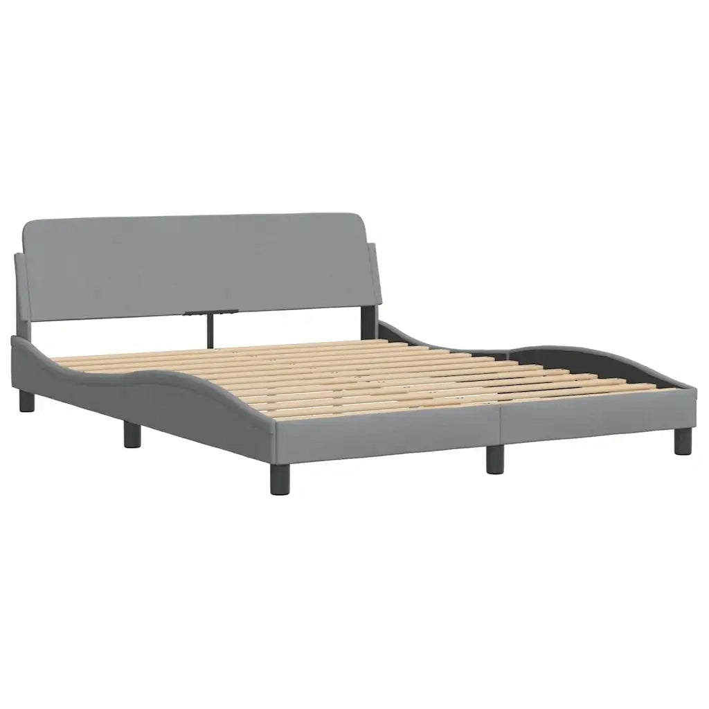 Letto con Materasso Dover Grigio Chiaro160x200 cm Tessuto 3208424