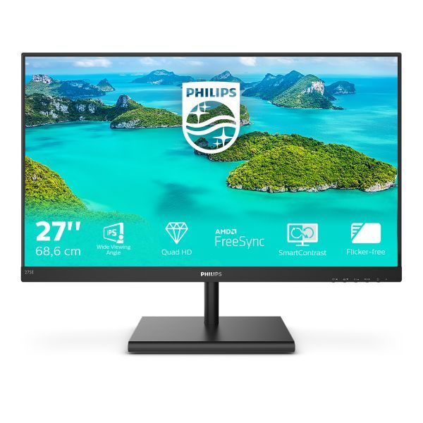 Philips e line 275e1s/00 led display 68,6 cm (27") 2560 x 1440 pixel quad hd nero