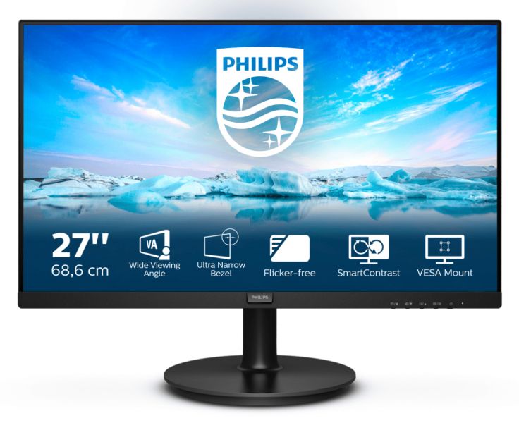 Philips v line 271v8l/00 led display 68,6 cm (27") 1920 x 1080 pixel full hd nero