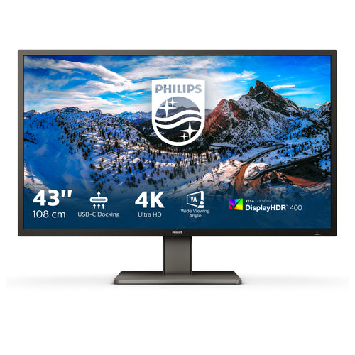 Philips p line 439p1/00 led display 108 cm (42.5") 3840 x 2160 pixel 4k ultra hd nero