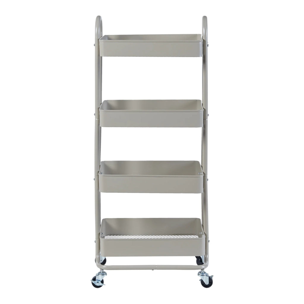 Carrello di servizio mobile contenitore per cucina/soggiorno con 4 cestelli 104 x 46 x 35 cm acciaio grigio 03_0009235