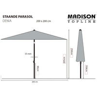 Madison Ombrellone da Giardino Denia 200x200 cm Tortora 447152