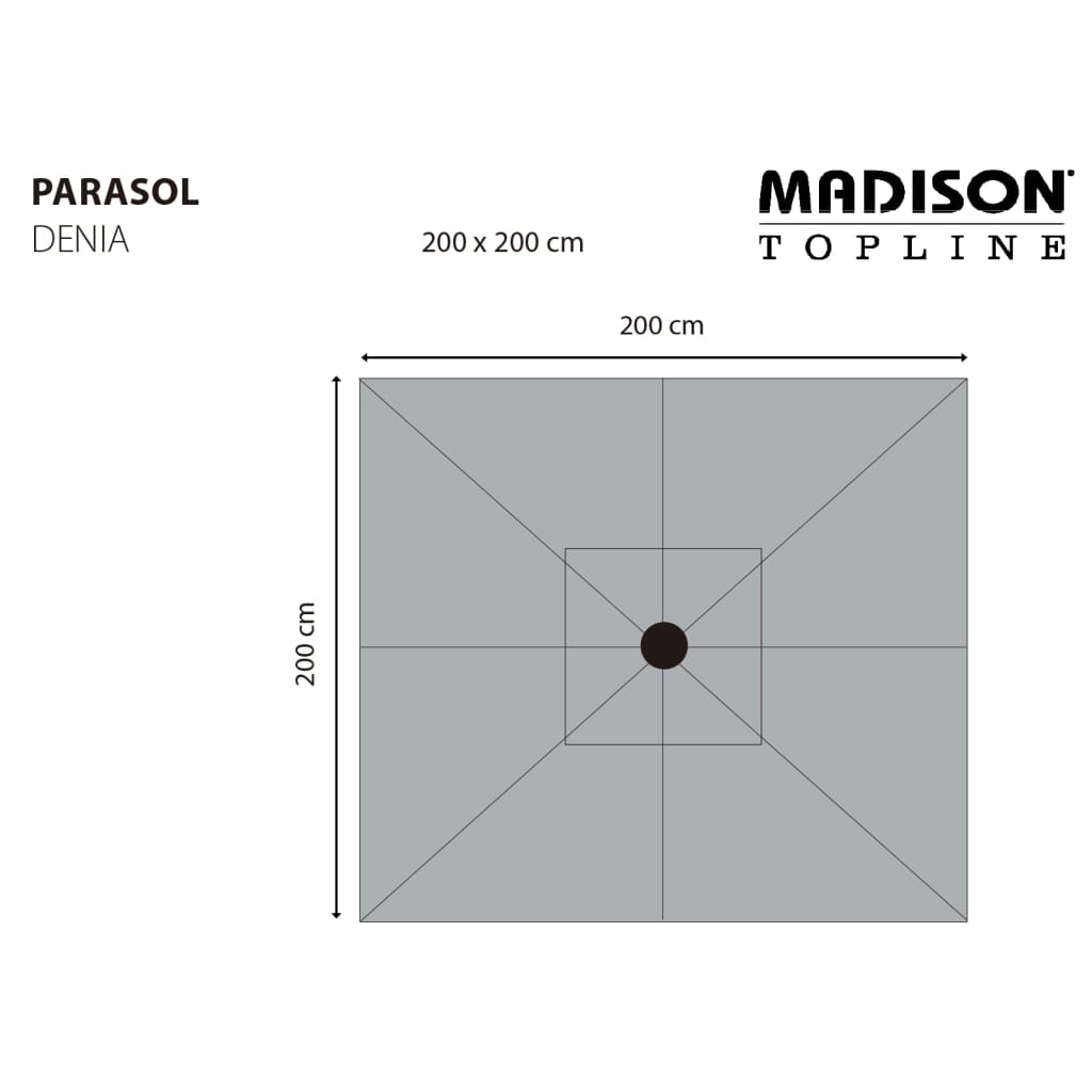 Madison Ombrellone da Giardino Denia 200x200 cm Tortora 447152