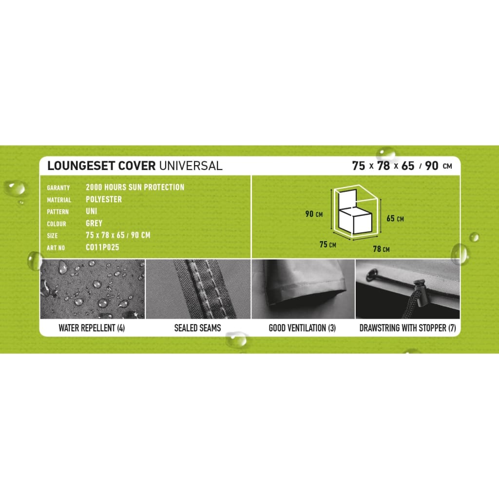 Madison Copertura per Sedie da Esterno 75x78x90cm Grigio 423667