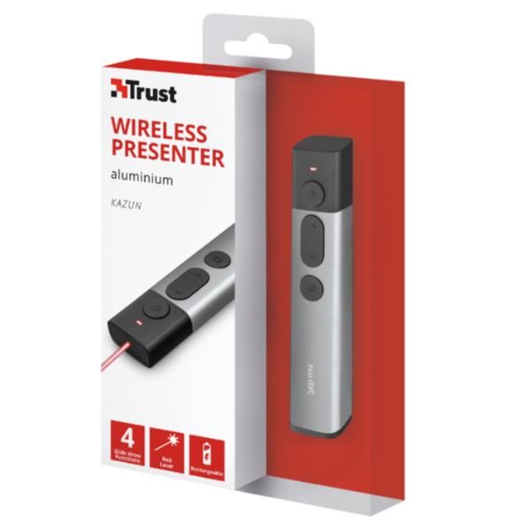 Trust kazun puntatore wireless rf alluminio, nero - 23333