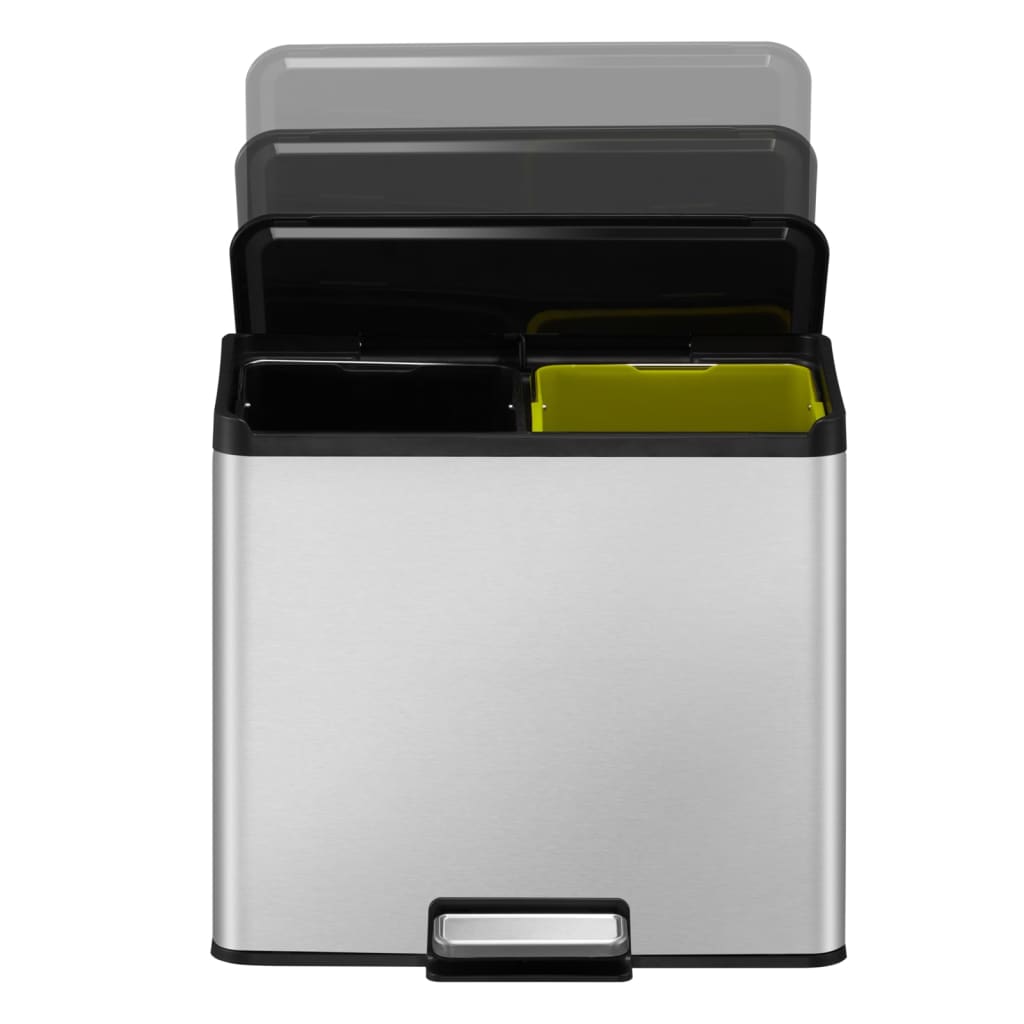 EKO Pattumiera a Pedale Essential 2x15 L Argento Opaco 440004