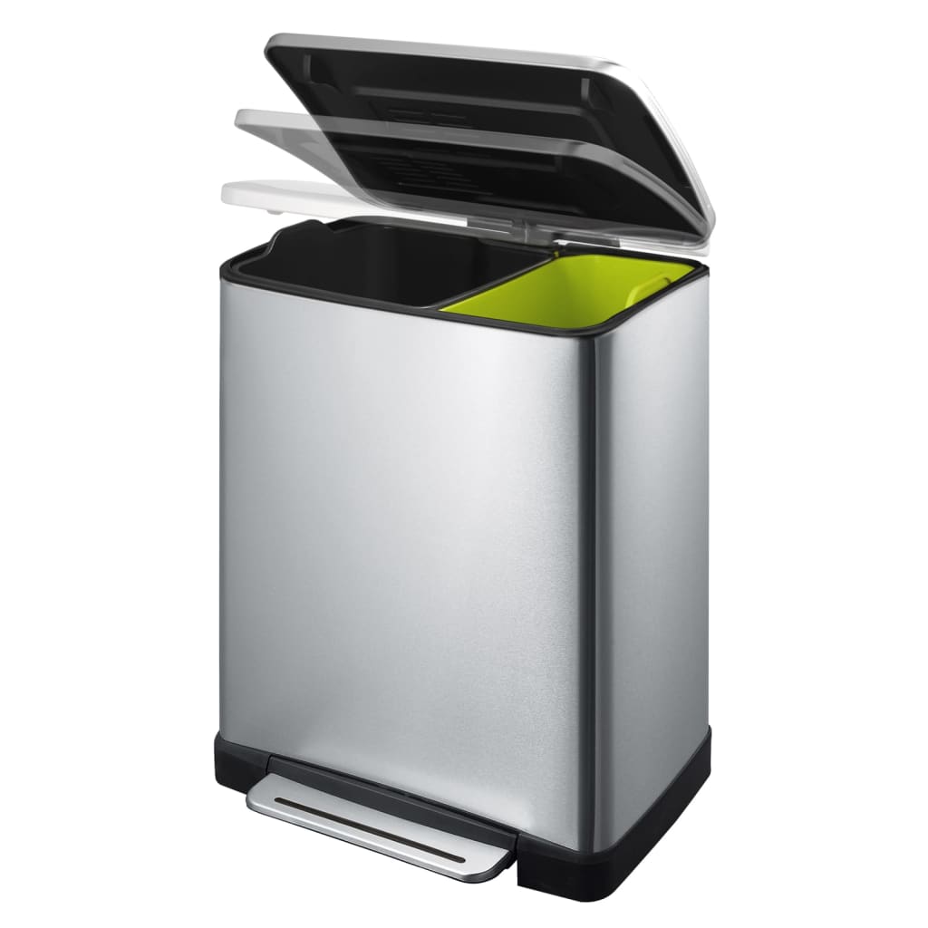 EKO Pattumiera a Gradini E-Cube 28 L+18 L Argento Opaco 440027