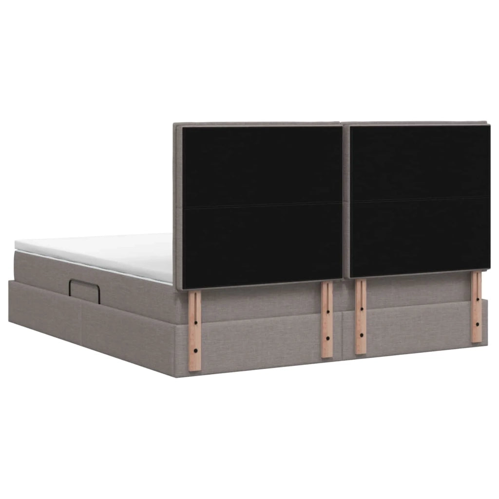 Letto con contenitore e materasso Tortora 140 x 200 cm Tessuto 3459447
