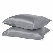 Pacchetto di 2 cuscini copricuscini in seta liscia, copricuscini in imitazione di seta/lucido (dimensioni extra grandi - 20 x 30 pollici, grigio antracite)