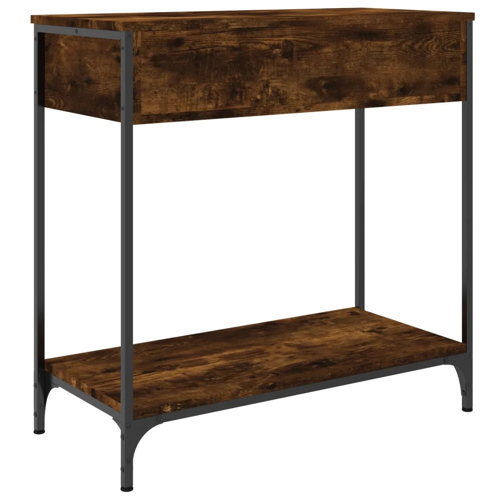 Tavolino Consolle | Tavolo d'Ingresso Rovere Fumo 75x34,5x75cm Legno Multistrato