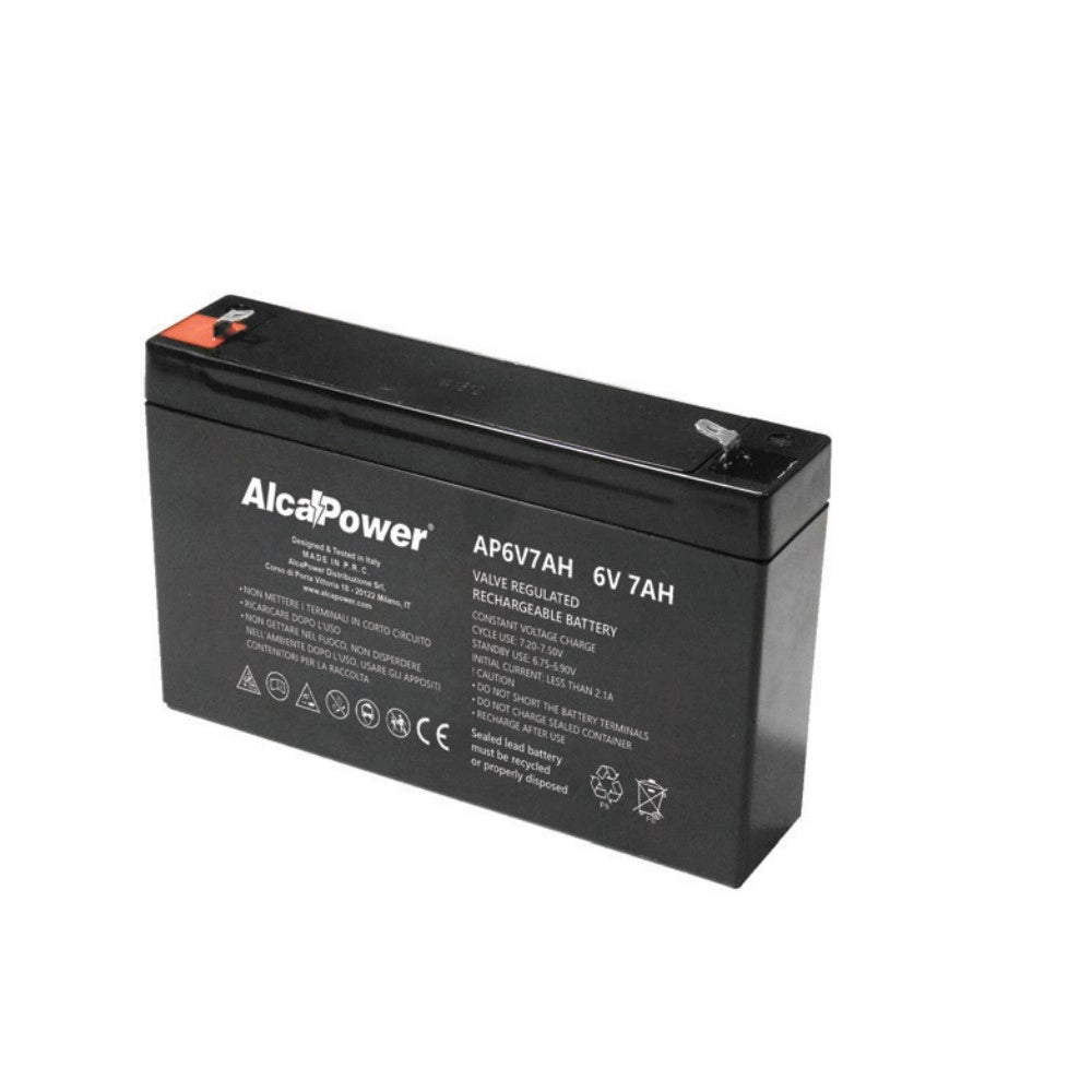 Alca power batteria al piombo da 6v 7ah ricaricabile per ups e illuminazione di emergenza