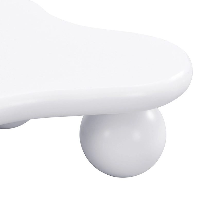 Tavolino da salotto a forma di nuvola con LED 16 colori; 95x62;5x32 cm; bianco in MDF