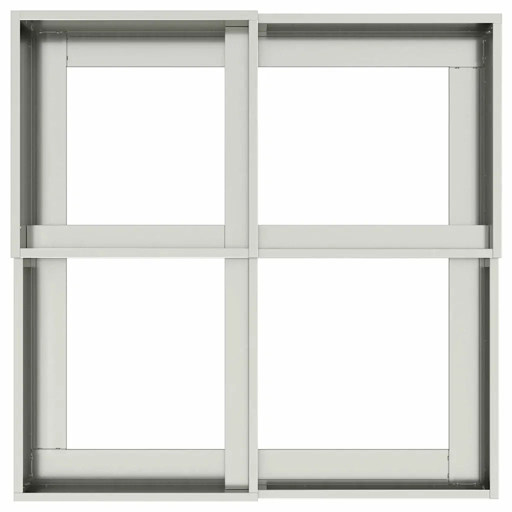 Fioriere | Cassetta per fiori | Vaso da giardino Argento 100 x 100 x 48 cm Acciaio zincato