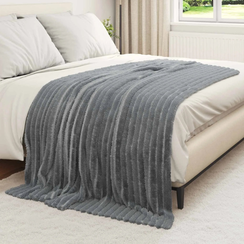 Coperte da Pile 6 pz Grigio scuro 200 x 150 cm Panno