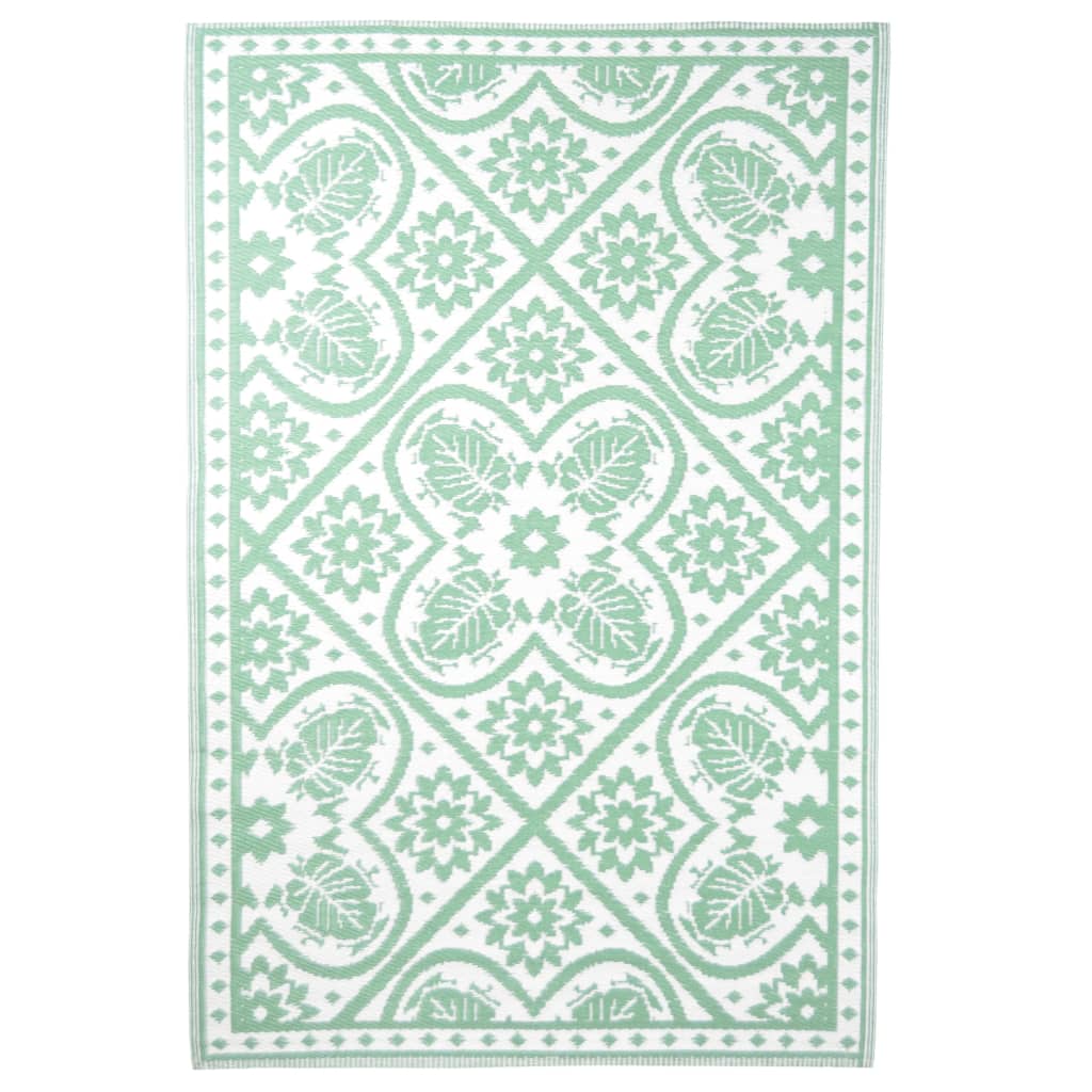 Esschert Design Tappeto da Esterno 182x122 cm a Tessere Verde e Bianco 433913